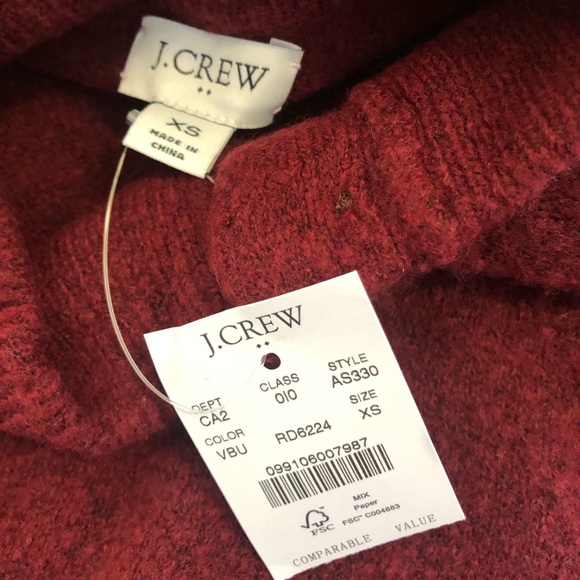 NWT J Crew Burgundy Sweater - Picture 4 of 7